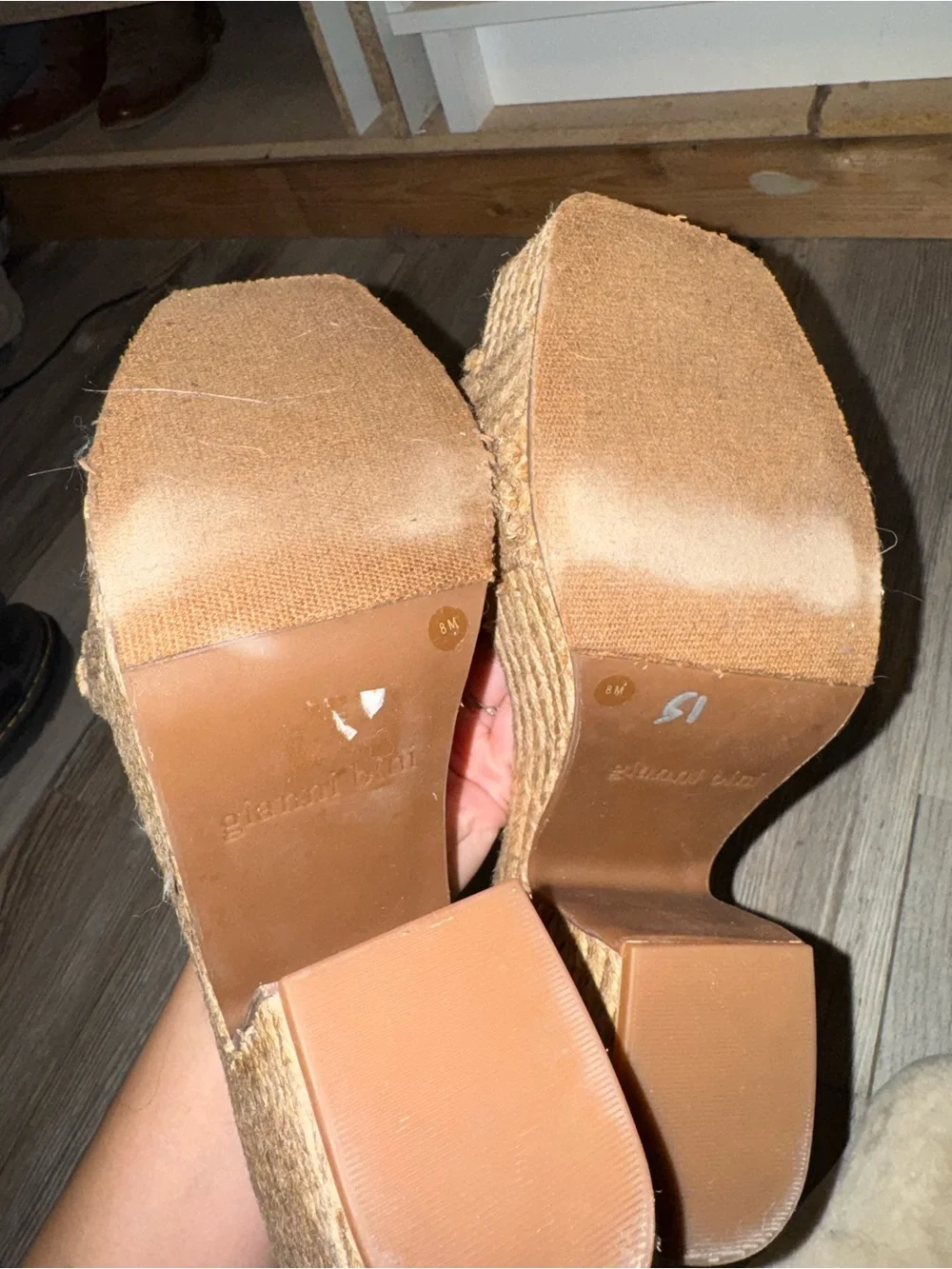 Giani bernini Woven Platform Slide Sandals with Tortoiseshell Buckle - Beige